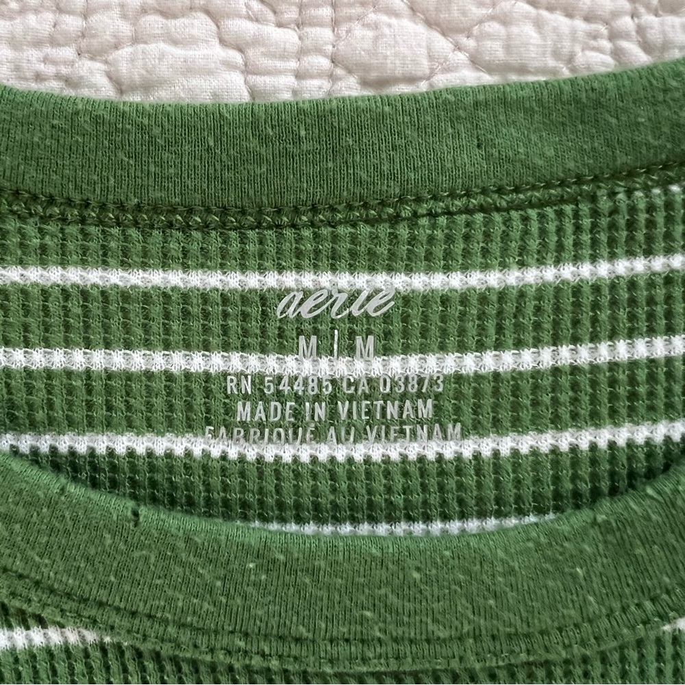 Aerie: Soft Stripped Waffle Thermal Women’s Size Medium - Picture 2 of 7
